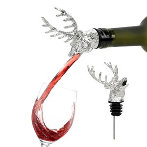 Bar Tools Wine Extractor Rostfritt stål Funnlig flaskansplugghjort Stag Head Stopper Pourer Kök Supplies Cap Cover 231023