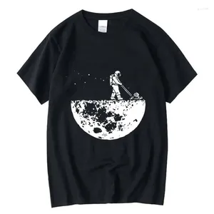 T-shirt da uomo T-shirt in cotone di alta qualità Moon Janitor Stampa Summer Casual Loose O-Collo Top a maniche corte