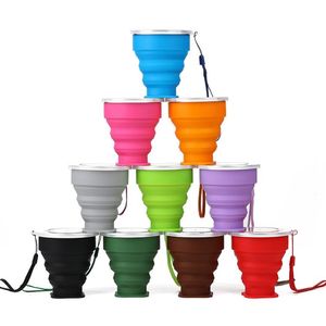 Collapsible Drinking Cups Portable Silicone Retractable Cups Folding Telescopic Water Bottles For Travel Camping SN4490