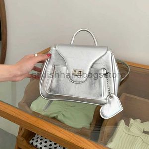 Backpack Style Shoulder Bags Bags Silver Korean Women's Solid Fashion Coat High Grade Square Women's Designer Luxury Bagstylishhandbagsstore