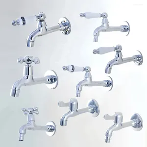 Zlew łazienki Polerowany Chrome Wall Mount Mop Basen Blacet / Garden Water Tap / Pralnia Walk maszyna MZH301