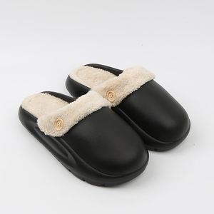 Kış kadın terlik ayakkabıları sevimli küçük siyah toplar peluş ayak parmakları pamuklu paspas kapalı kadın dış beden 36-41