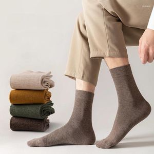 Männer Socken Baumwolle Business Kleid Casual Lange Socke Crew Mid Tube Weiche Calcetines Atmungsaktive Einfarbig Frühling Winter Für männer