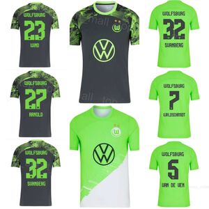 クラブチームVFL Wolfsburg Soccer 23 Jonas Wind Jerseys 23/24 FC 32 Mattias Svanberg 1 Koen Casteels 16 Jakub Kaminski 21 Joakim Maehle 19 Lovro Majer Football Shirt Kits