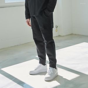 Erkek pantolon erkek tulum düz tüp gevşek moda markası ins hong kong tarzı bahar yaz Koreli çok cep gündelik büyük