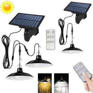 Garden Decorations Solar Pendant Light IP65 Waterproof Led Solar Powered Lamp with Remote Control Chandelier Camping Outdoor Garden Hanging Lights 231023