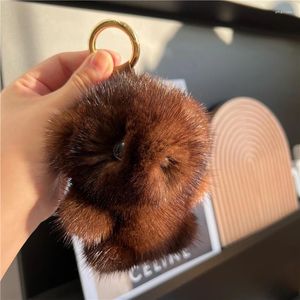 Keychains 12CM Cute Real Keychain Women Plush Doll Kids Bag Car Keyring Pendant Charm Trinket Birthday Gift Girls