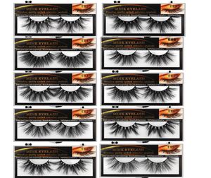 Super Long 25mm 3D 5D Mink Eyelashes Dramatiska riktiga Mink Hair Lashes 25 mm Handgjorda False Eyelash Eye Makeup Maquiagem8432677