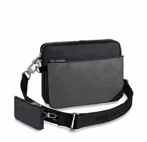 10A Üst Quallity Tasarımcı Çanta Erkekler Kadınlar 3pcs Üçlü Gerçek Deri Messenger Çanta Crossbody Bags Alışveriş Çantası Omuz Çantası Çanta Cüzdan Tote Çanta Sırt Çantası Siyah