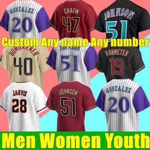 Custom New Mens Women Youth Baseball Jersey 51 Raddy Johnson 4 Ketel Marte 56 Kole Calhoun Arizona Madison Bumgarner Diamondbacks Roberto Clemente 28 Hector Rondon