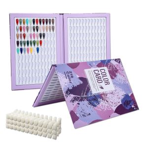 Nail Practice Display Color Card Show Shelf 216 Colors Gel Polish Chart Design Book With 240 Tips Natural 231023