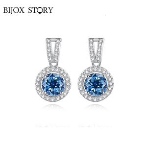 Stud Drop Earrings 925 Silver Women Luxury Real Gra I CT Bridal Wedding Engagement Earing Fine SMEEXKE 231023