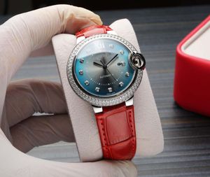 Мужские и женские часы, полностью автоматические механические часы с синим воздушным шаром, кожаный ремешок, часы унисекс с синим циферблатом и бриллиантами, 36 мм