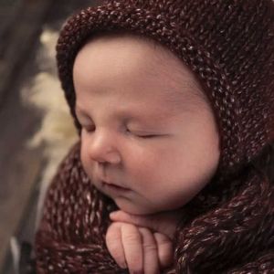 Blankets 40*80CM Newborn stretch wrap+Hat photography props Baby blanket basket blanket for baby photo