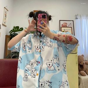 Women's Blouses Fresh Puppy Print Short Sleeved Shirts Cute Men And Women Yuppy Half Top Summer