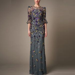 Prom Dress O-tech long a-line sequin woman party night valices with نصف الأكمام 2024 328 328