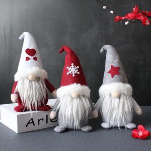 Juldekorationer 3st/set ansiktslös huva docka Juldekorationer år 2024 Gift Santa Claus Doll Desktop Ornament 231023