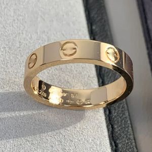 som original Designer Logo Engrave 6mm Diamond Love Ring 18K Gold Silver Rose 750 Rostfritt stål Ringar Kvinnor Män Lovers Wedding Jewelry Gift 595