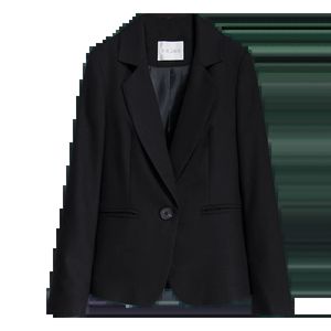 Ternos femininos blazers escritório senhora terno jaqueta preto blazer feminino casaco outono inverno formal trabalho terno bolso clássico fino casual longo blazer vestido231023