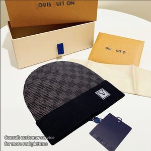 Luxo v malha chapéu designer feminino gorro boné masculino crânio chapéu neutro cashmere carta v casual quente malha chapéus esportes ao ar livre