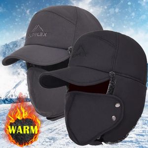 Helmy rowerowe Man Kobiety Earmuffs Cap Winter Beanie Kapelusz Baseball Zimne czapki wiatroodporne Antisnow ciepłe opór po polaru śnieg z f 231023