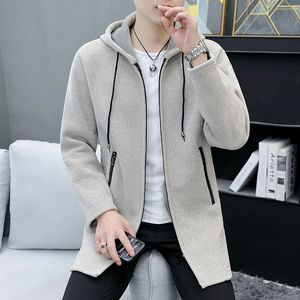 Erkek Ceketler Erkek Kapşonlu Hırka Örme Süveter Kış Kalın Polar Sıcak Gündelik Örgü Kaplama Katı Hırka Erkekler Kapşonlu Sweaters M-3XL231023