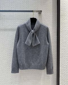 Suéter feminino com cadarço, gola alta, casual, simples e elegante, manga solta, suéter de malha para mulheres