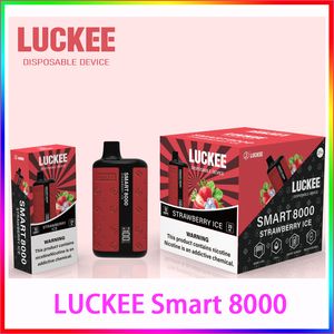 Luckee Smart 8000 Puffs 20ml e -liquid 600mahバッテリータイプ-C充電式メッシュコイル付きインジケータCrazvapes