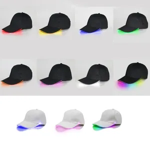 ボールキャップの男性調整可能LED明るい帽子フラッシュファイバー光学野球帽のパーティー装飾女性さまざまな色超クール