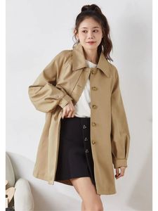 Trench da donna classico monopetto sciolto di media lunghezza moda manica lunga da donna frangivento primavera autunno streetwear giacca 231023