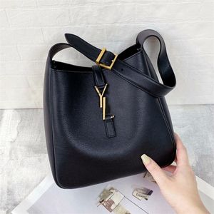 Luxury Designer Genuine Leather Bucket Shoulder Women's Le5a7 Hobo Tote Underarm Man Purse Wallet Crossbody Black Fashion Drawstring Clutch Hand