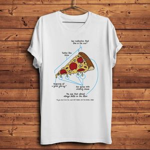 Camiseta masculina pizza e donut instruções engraçado donut pizzaria camisa masculina casual manga curta diário camiseta unisex respirável