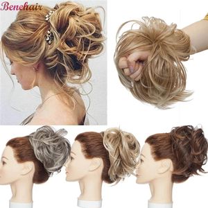 Syntetiska peruker benehair rörig bulle krossande hår falska kvinnor chignon elastiska band hårstycken för womenupdo donut 231024