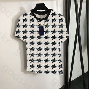 Street Style Chain Base Shirt Women Classic Print Short Sleeve Sweatshirt Designer Breathable Shirt