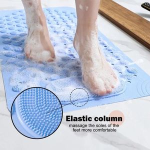 Bath Mats TPE Anti-skid Bath Mats Rectangle Soft Shower Bathroom Massage Mat Suction Cup Non-slip Bathtub Carpet Bathroom Accessories 231024