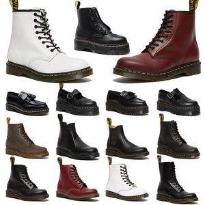 2024 Luksusowe designerskie buty dr Martins Winter Boots Skórzane czarne pół buty Knee Doc Martens Klasyczne zachodnie buty śnieżne buty zimowe platforma damska botki