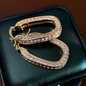 INS Fashion Earrings Jewelry Yellow White Gold Plated Micro Paved Bling CZ Diamond Women Earrings Gift