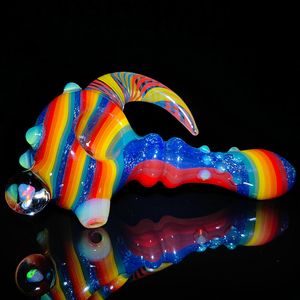 Pipe di vetro USA Spesso tubo di vetro con un tubo di fumatori artistico fatto a mano da 4,5 pollici tubo di fumatori unica tubo di erba secca