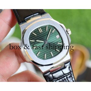 Aaaa pp5711 40 mm męskie zegarki automatyczne zegarek mechaniczny z powrotem przezroczystą niebieską tarczę pp5711 9015 sport Pake966 Montres de Luxe