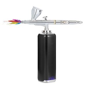 Portable Mini Airbrush Spray Gun with Compressor Kit Air Brush - Auto Handheld Airbrush Gun for Barber, Nail Art, Cake Decor, Makeup, Model Painting