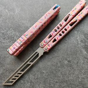 Tacy Particle II Donut Butterfly Trainer Knife VG10 Blade 7075 Aluminum Channel Handle Bushings Jilt Free-swinging Tool Knives