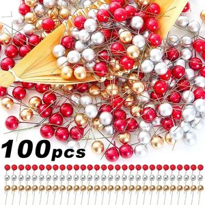 Decorazioni natalizie 50100 pezzi Bacche decorative simulate Fiore artificiale Frutta Piante di ciliegio Decorazione domestica per feste Regalo fai da te 231023