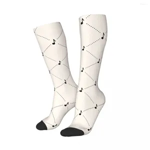 Men's Socks Music Signs Musical Note Over Calf Accessories Comfortable Sweat Absorbing Amazing Gift For Women Men