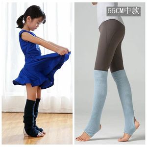 Meias femininas 55cm ballet dança pelúcia heap alongar o pé quente capas de malha