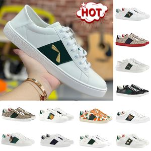 Designerskie buty zwykłe męskie pszczoły Sneakers damskie pszczoły haftowane platforma buty tygrysy gwiazdy wąż nadruk beżowy płótno klasyczne luksusowe męskie trenery skórzane