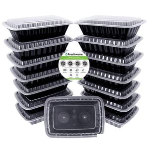 Engångsbruk Take Out Containrar 15 Pack 1 fack Bento Lunch Box med lock Stapelbara återanvändbara mikrovågsugn och Zer Safe DHPTK