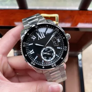 Zegarek męski AAA Mechaniczny projekt Watch Wysokiej jakości klasyczny swobodny drzwi luksus GMT 42 mm HD Mineral Mirror Swimming Waterproof Watch Black Diwal