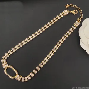 Дизайнерское ожерелье, колье-цепочка, позолоченные бриллиантовые ожерелья, подвеска, модные женские свадебные подарки, ювелирные аксессуары