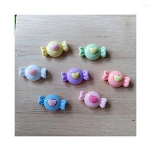 Decorative Flowers Cute Mini Flatback Cartoon Heart Candy Resin Cabochons Scrapbooking Phone Shell Decor DIY Jewelry Craft Doll House Food