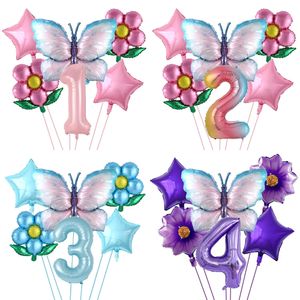 Weihnachtsdekorationen Schmetterling 40 Zoll Zahlenballons Set Rosa Blaue Sonnenblume Babyparty Dekor Heliumballon Geburtstagsfeier Hochzeit Globos Supplies 231024